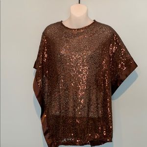 Chicos brown sequence party top.